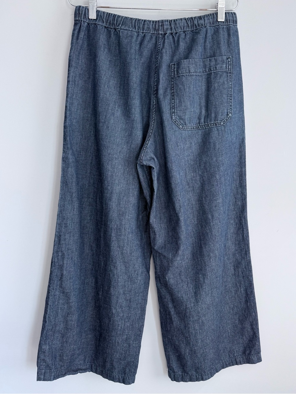 COS DENIM WIDE LEG DRAWSTRING PANTS 6 indigo LINEN BLEND MINIMALIST Casual - Picture 8 of 16